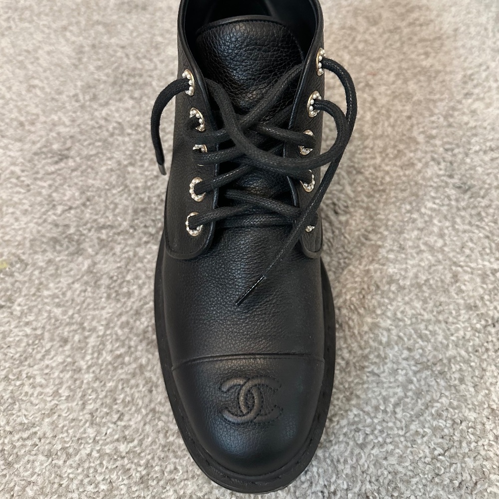 Chanel combat boots